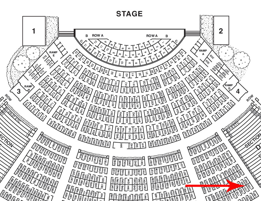 Hollywood Bowl Detailed Seating Chart With Seat Numbers Elcho Table