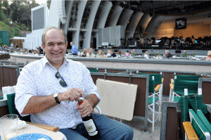Opening wine at the Hollywood Bowl