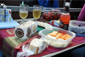 Great dinner spread at the Hollywood Bowl