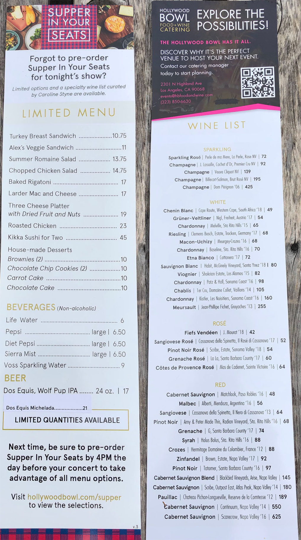 New food service to Hollywood Bowl boxes Hollywood Bowl Tips