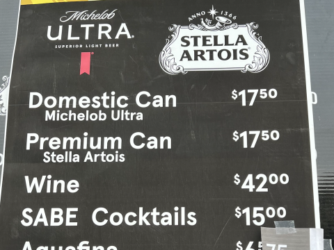 Hollywood Bowl Alcohol Prices