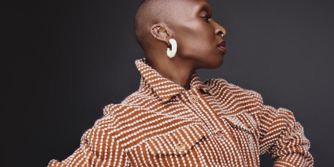 Cynthia Erivo performing at the Hollywood Bowl during a live concert
