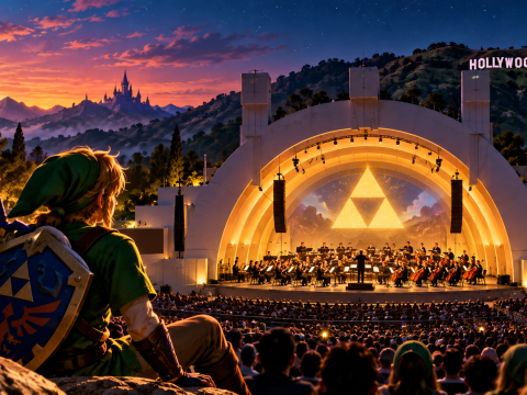Illustration of The Legend of Zelda 40th Anniversary Concert at the Hollywood Bowl