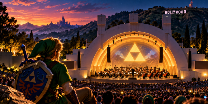 Illustration of The Legend of Zelda 40th Anniversary Concert at the Hollywood Bowl